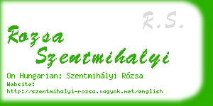 rozsa szentmihalyi business card
